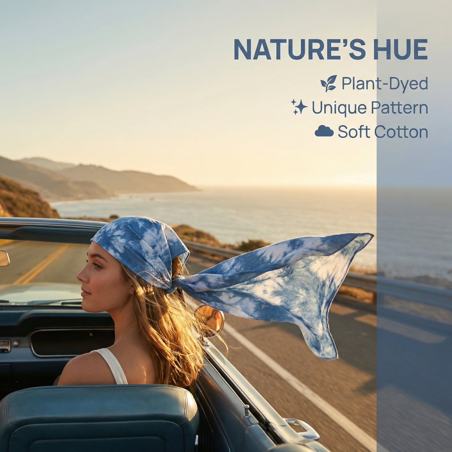 Dali Bai ethnic group handmade plant-dyed indigo triangular headscarf, cotton headscarf, fashion headscarf