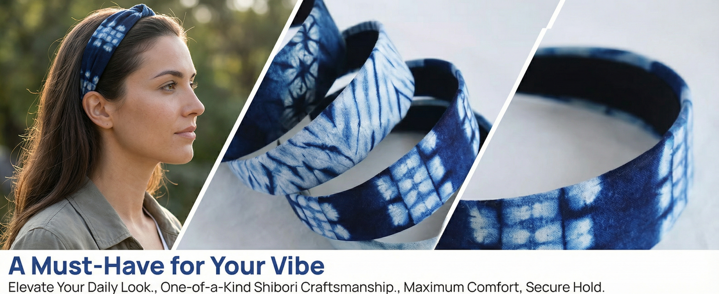 Handmade Dali Tie-Dye Headband,Natural Plant Dyed, Every Pattern Unique