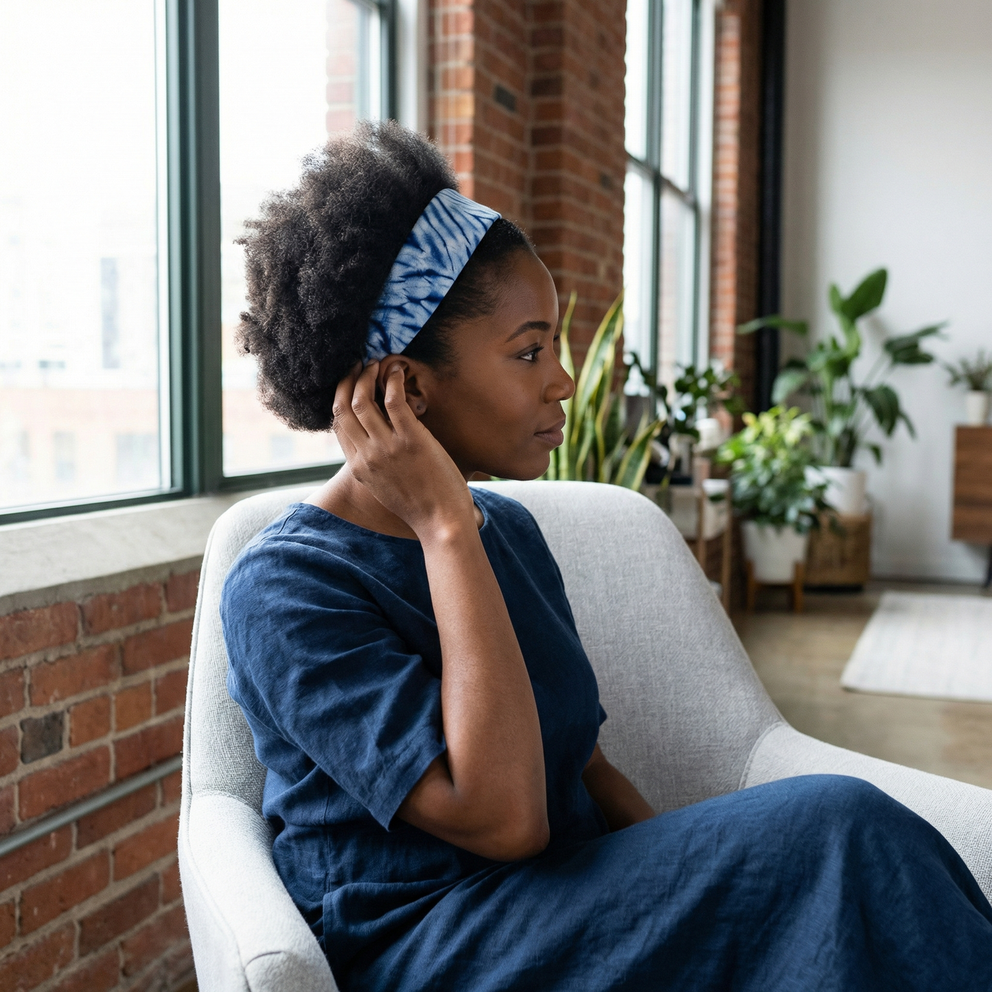 Handmade Dali Tie-Dye Headband,Natural Plant Dyed, Every Pattern Unique