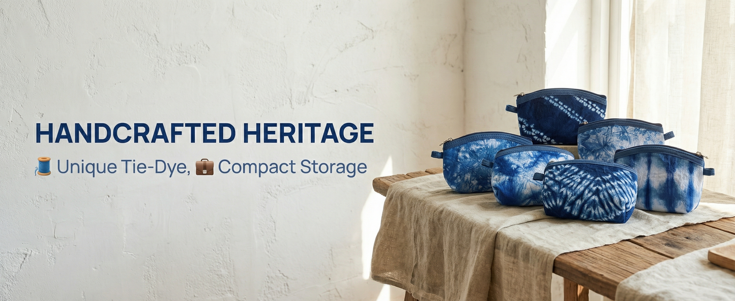 Dali Tie-Dye Handmade Wallet for Men & Women, Natural Indigo Blue, Ethnic Pattern, Gift Idea