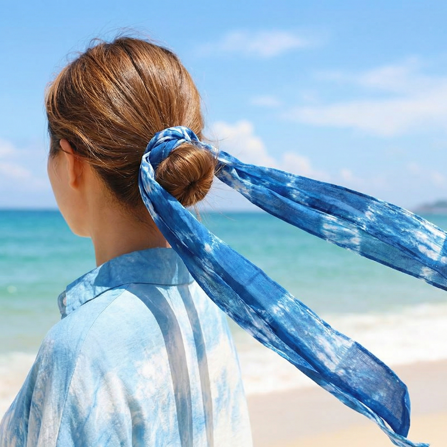 Handmade Tie-Dye Wide Headband，For Yoga, Sport & Boho Chic Style