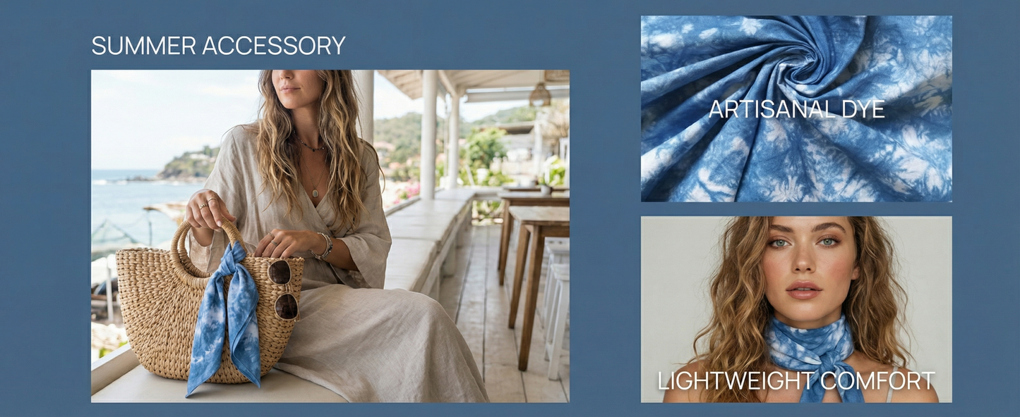 Dali Bai ethnic group handmade plant-dyed indigo triangular headscarf, cotton headscarf, fashion headscarf