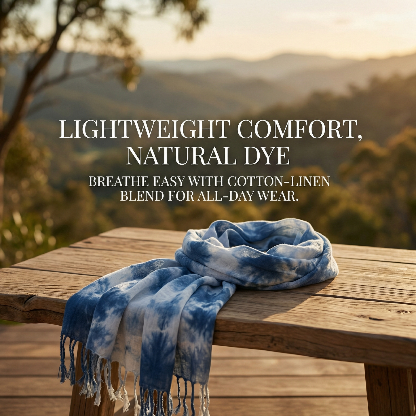 Dali tie-dye scarf, cotton and linen scarf, handmade tie-dye cotton scarf from Dali, Yunnan