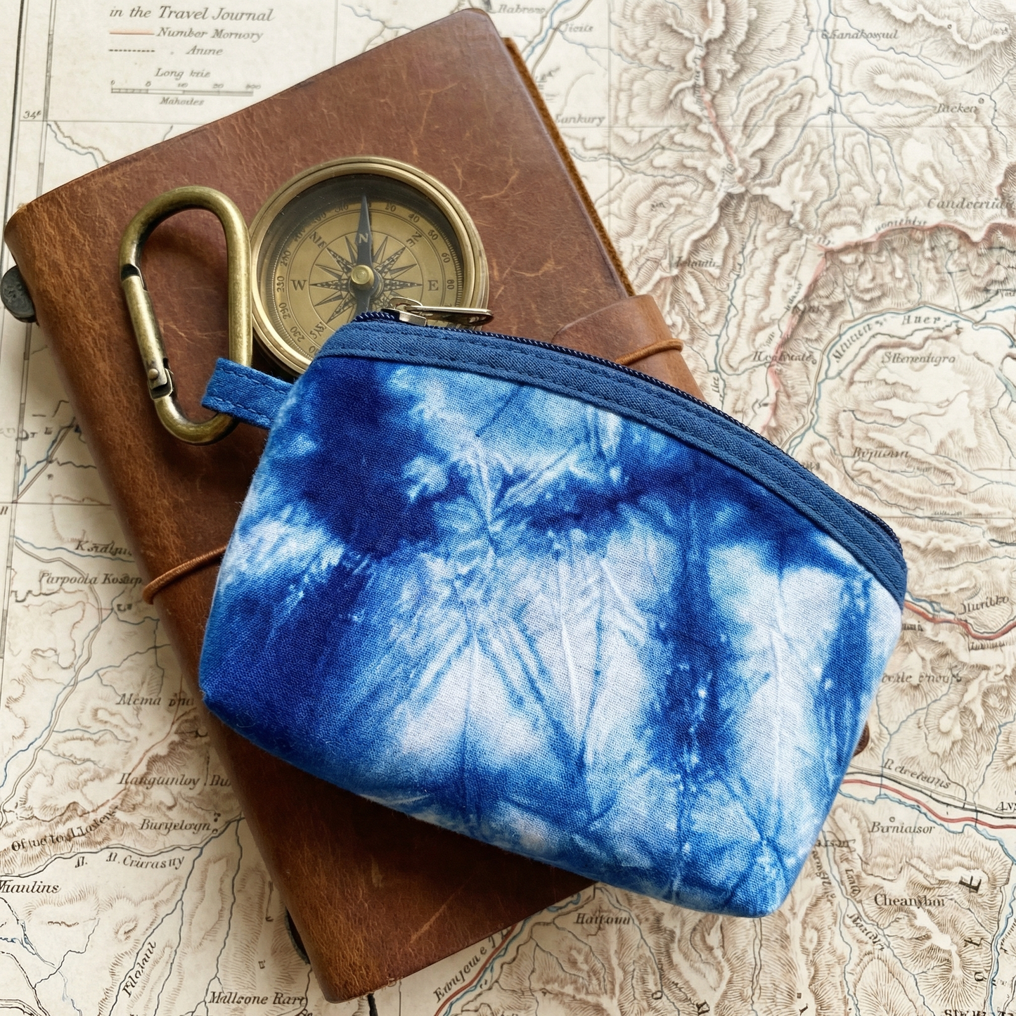 Dali Tie-Dye Handmade Wallet for Men & Women, Natural Indigo Blue, Ethnic Pattern, Gift Idea